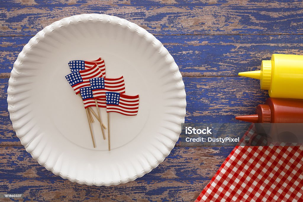 Configuração de Patriota Americano - Foto de stock de Mesa de Piquenique royalty-free