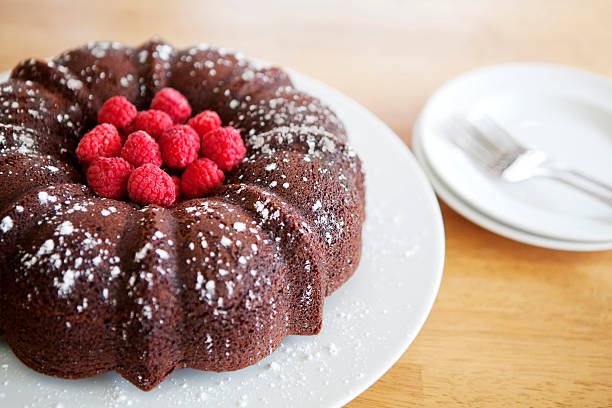 초콜릿 번트 케이크 클로즈업 - chocolate cake dessert bundt cake 뉴스 사진 이미지