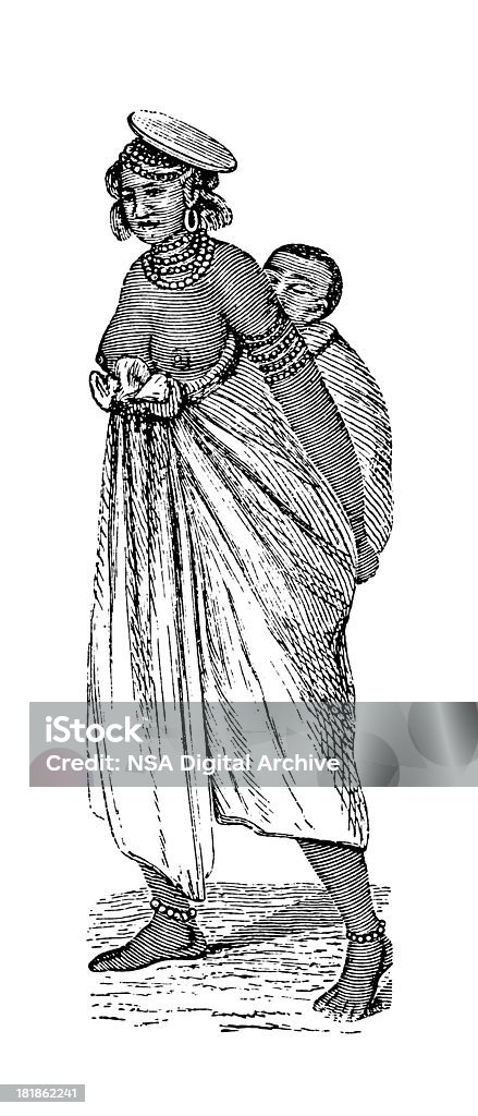 Fula mulher, África (antigo madeira Gravação) - Royalty-free Adulto Foto de stock