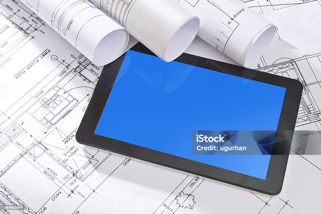 Architecture concept Architecture blueprints, building plans. Architecture Stock Photo