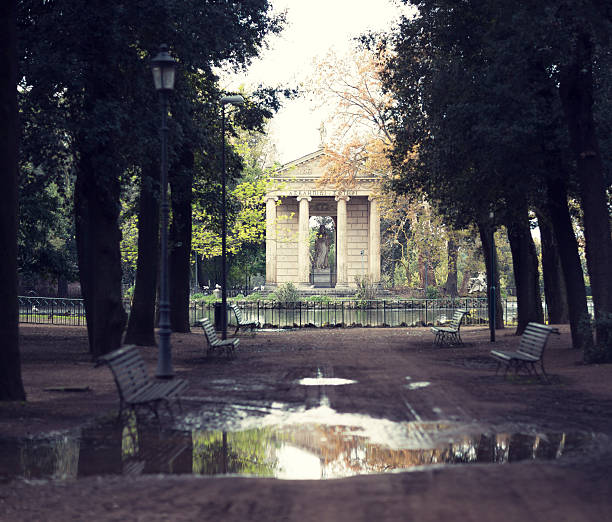 istock Neo-classical temple in Villa Borghese Gardens, Rome Italy 181862855