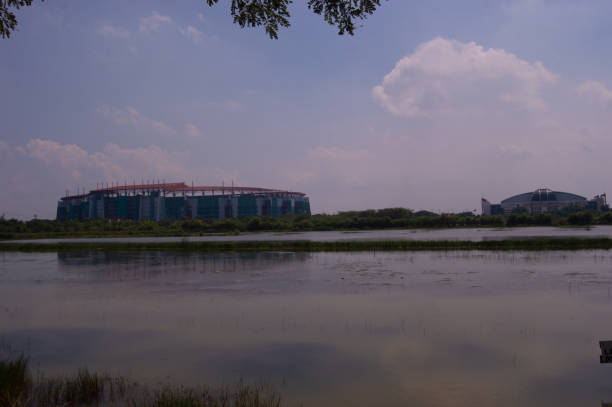 landscape of the gelora bung tomo stadium building in surabaya - fifa world championship zdjęcia i obrazy z banku zdjęć