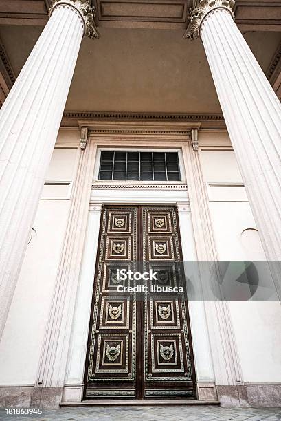 Door Entrance In Novara Italy Stock Photo - Download Image Now - Architectural Column, Architecture, Capital - Architectural Feature