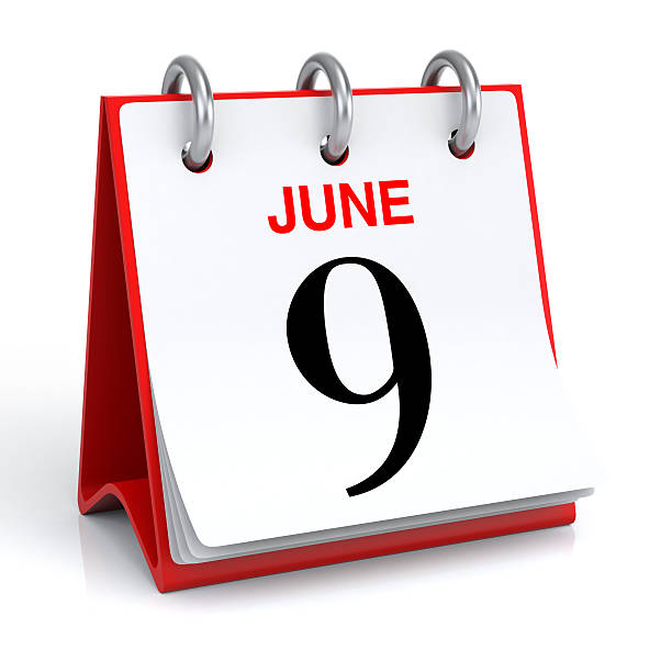 June Calendar 3D rendering june file stock pictures, royalty-free photos & images