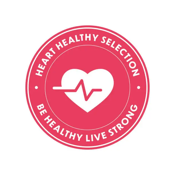 Vector illustration of Information sign or sticker with heart health concept. This vector label is suitable for use on package design, websites, web banners, stickers, posters and flyers.