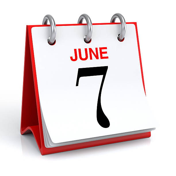 June Calendar 3D rendering june file stock pictures, royalty-free photos & images