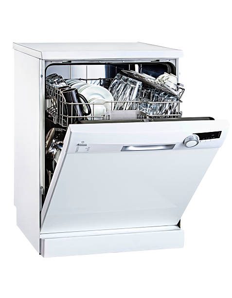 Dishwasher Dishwasher (isolated with clipping path over white background) dishwasher stock pictures, royalty-free photos & images