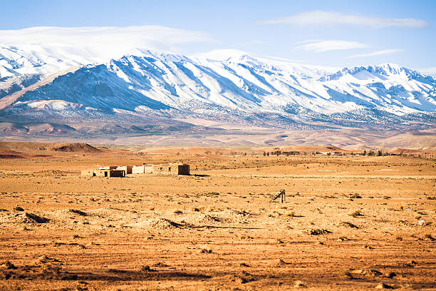 Desertic landscape and atlas mountain range