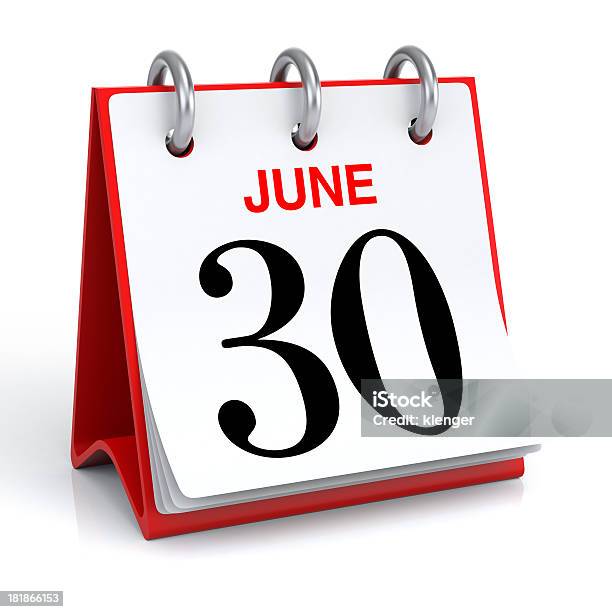 Calendário De Junho - Fotografias de stock e mais imagens de Junho - Junho, Número 30, Calendário