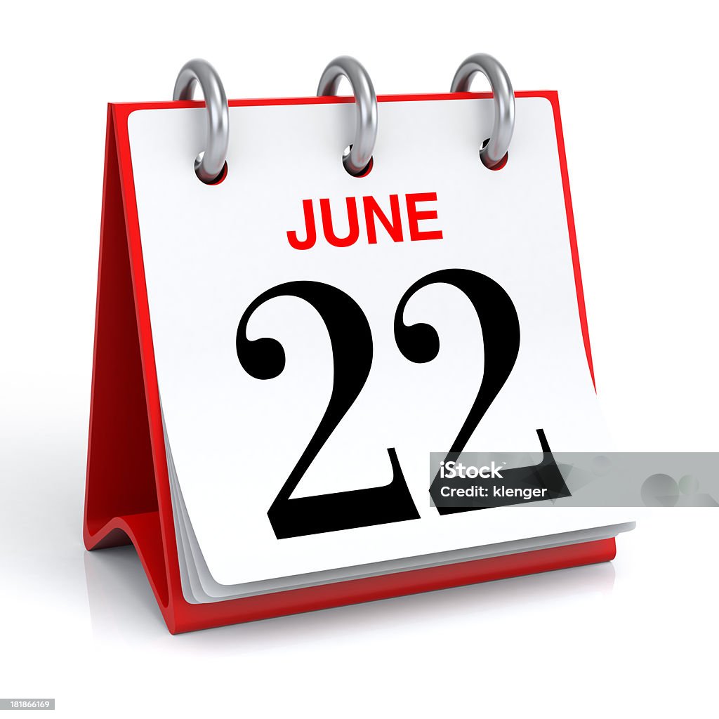 June Calendar 3D rendering Calendar Stock Photo