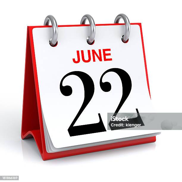 June Calendar Stock Photo - Download Image Now - Calendar, June, Number 22