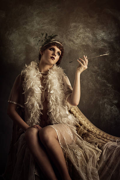 istock retro woman smoking cigarette 181866180