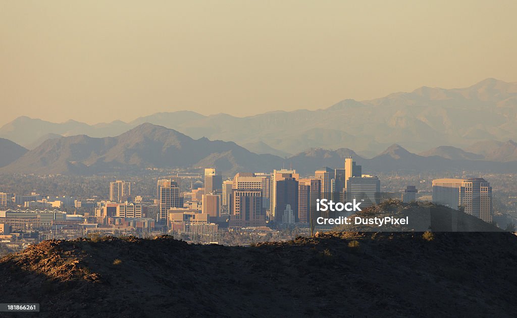 Skyline von Phoenix Sonnenuntergang - Lizenzfrei Arizona Stock-Foto