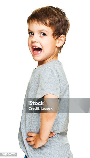 Bonito Rapaz Retrato De Estúdio - Fotografias de stock e mais imagens de 4-5 Anos - 4-5 Anos, Alegria, Aluno