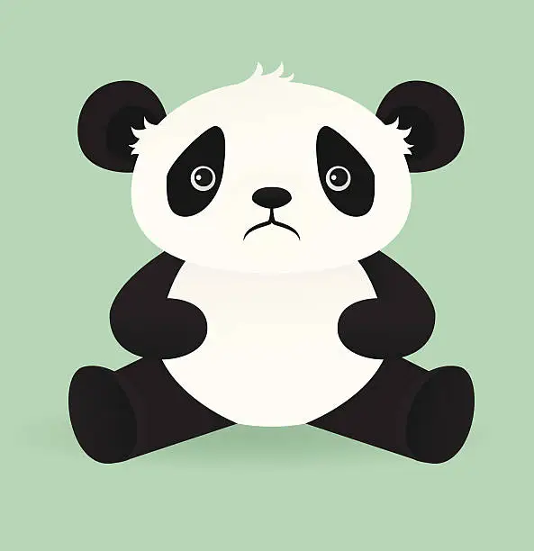 Vector illustration of Sad Panda