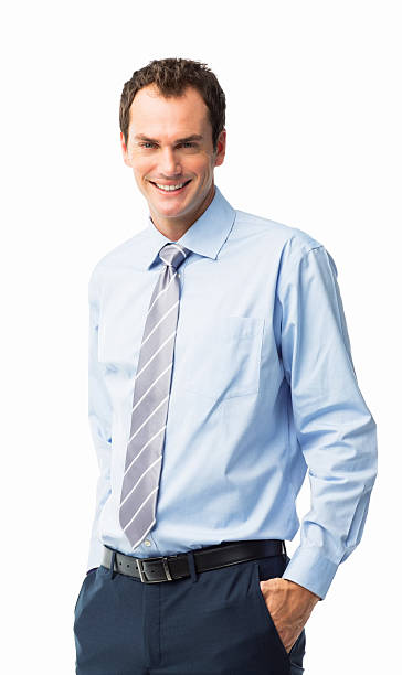 istock Male Executive Standing With Hands In Pockets - Isolated 181867075
