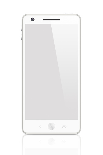 Isolated white smartphone concept.