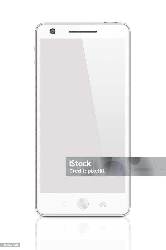 Biały Smartphone z Ścieżka odcinania - Zbiór zdjęć royalty-free (Smartfon)