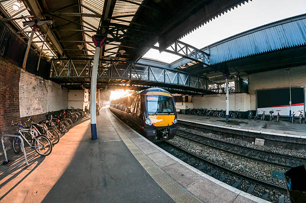 istock Railway Station With A Train Arriving 181867832