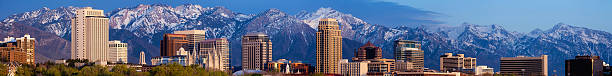 Salt Lake City Utah USA Web Leaderboard Skyline Panorama stock photo