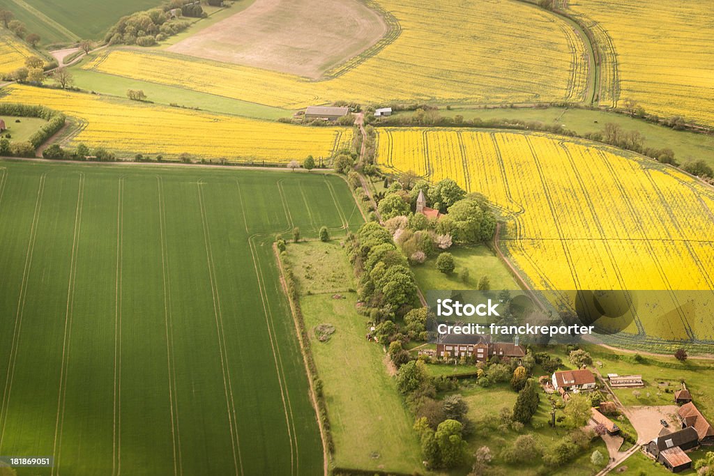 Aerial view of cultivated land in london  Aerial View Stock Photo
