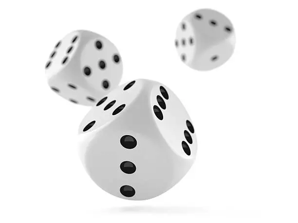 Dices isolated on white background
