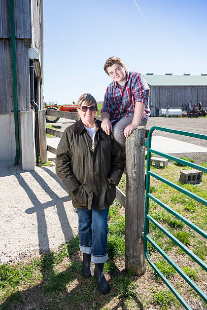 istock Farm mother and son 181869536