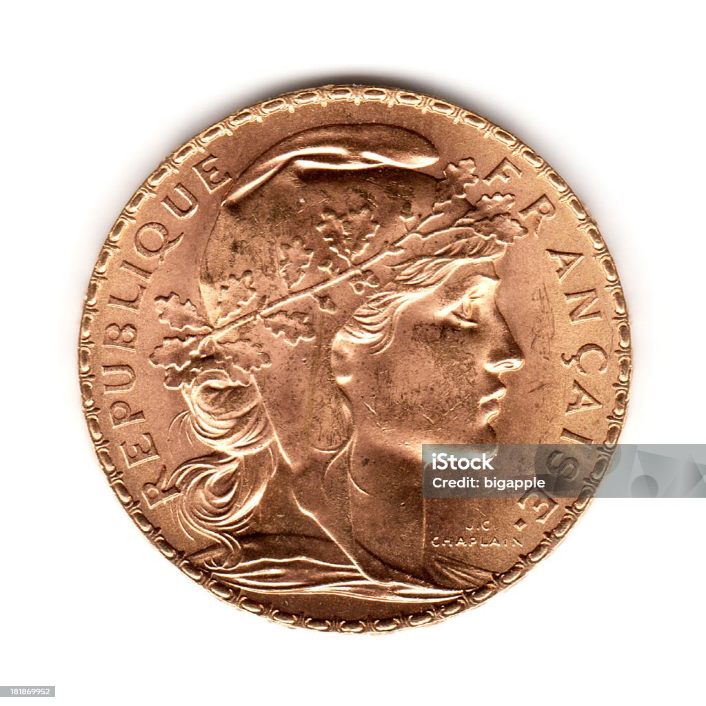 France ouro Moeda de Vinte Francos 1909 - Royalty-free Antiguidade Foto de stock