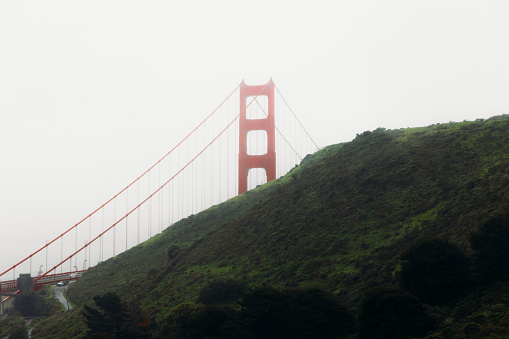 Golden Gate Bridge view from Fort Point at sunrise, San Francisco, California, USA