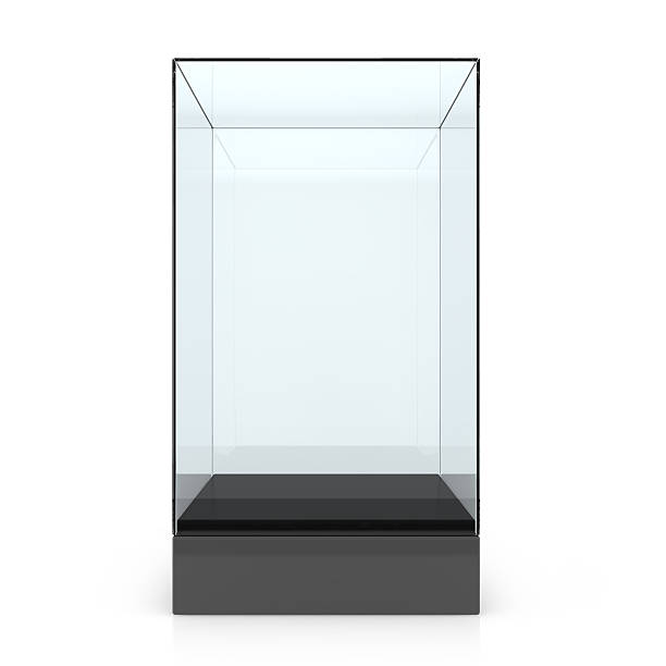 Empty glass showcase stock photo