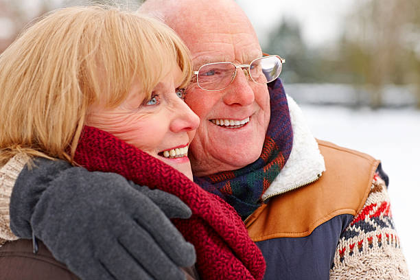 istock Smiling couple together looking away 181870831