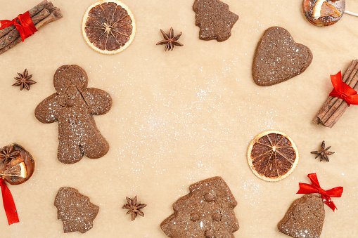 Gingerbread cookie. Christmas decorations.