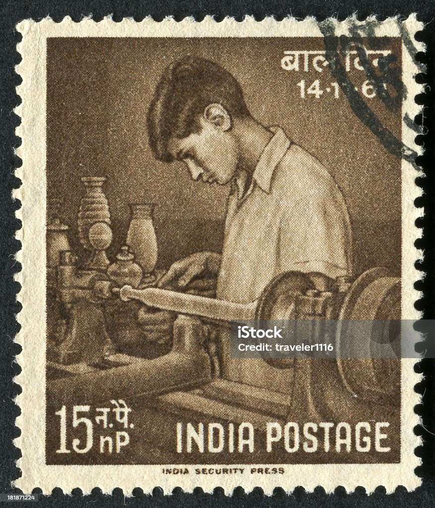 Indien timbre de la journée des enfants - Photo de Cachet de la poste libre de droits