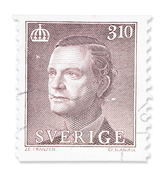 vintage selo sueca-rei carlos xvi gustavo - king of sweden imagens e fotografias de stock