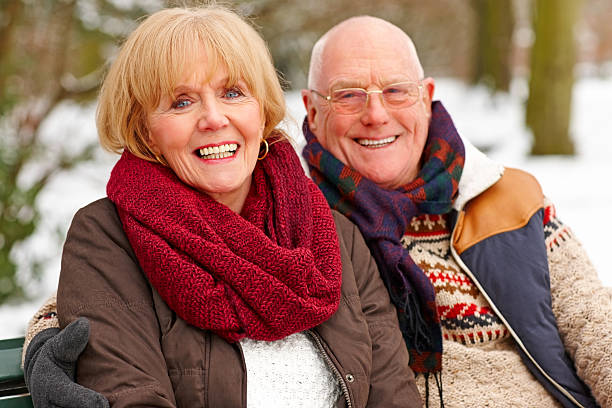 istock Relaxed senior couple enjoying winter 181871762