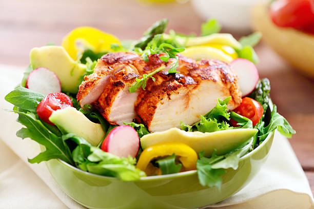 Summer salad with chicken strips
