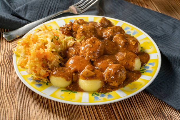 istock Meatballs with silesian noodles. 1818720733