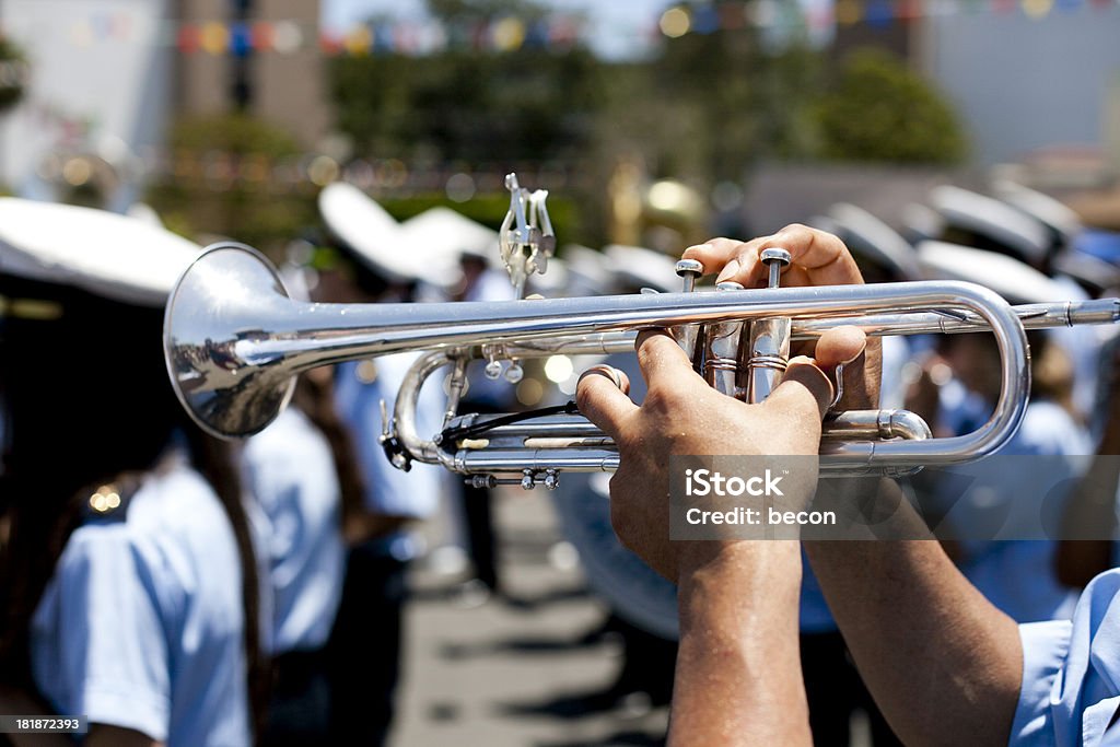 Trompeta jugador - Foto de stock de Banda de marcha libre de derechos
