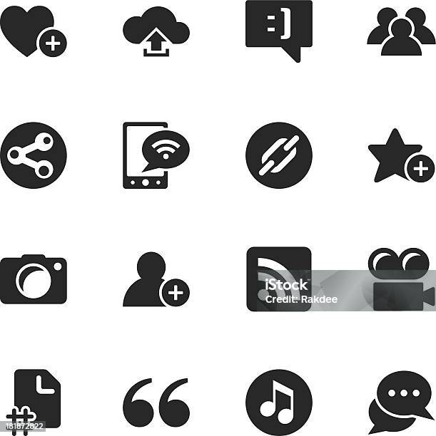 Blog Silhouette Icons Stock Vektor Art und mehr Bilder von Bildkomposition und Technik - Bildkomposition und Technik, Bloggen, Brand Name Online Messaging Platform