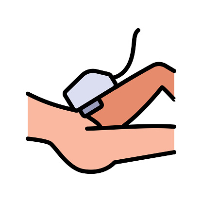 Bikini laser hair removal icon. Methods of laser bikini hair removal. Laser vector epilation simple sign. Skin care color symbol. Vector illustration