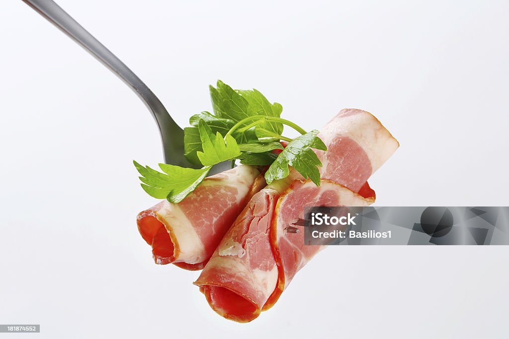 Jambon rolls sur une fourche - Photo de Aliment libre de droits