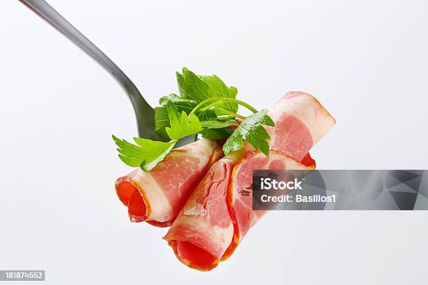 Presunto Rolos Em Um Garfo - Fotografias de stock e mais imagens de Carne - Carne, Carne de Porco, Comida
