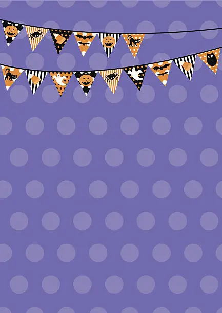 Vector illustration of Retro Halloween Bunting Design with Copy Space