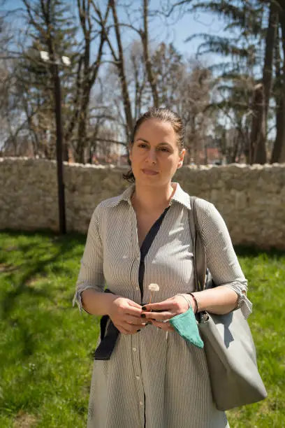 Photo of woman backpacker is walking in the ancient ruins