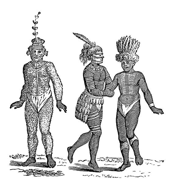 istock Dance of Californian Indians (antique wood engraving) 181874863
