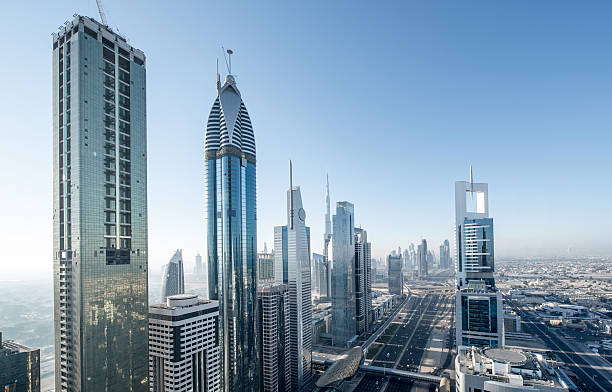 街の景観 - dubai wide angle lens apartment architecture ストックフォトと画像