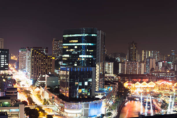 istock night scene of singapore 181876861
