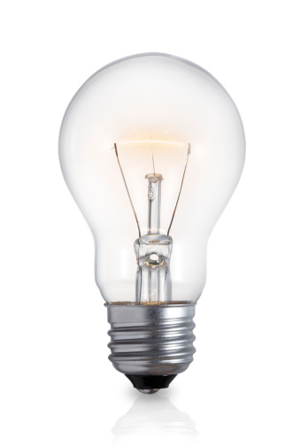 Light Bulb on white background with path