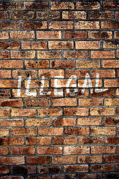 istock Illegal says graffiti on grungy wall; you decide what! 181877227