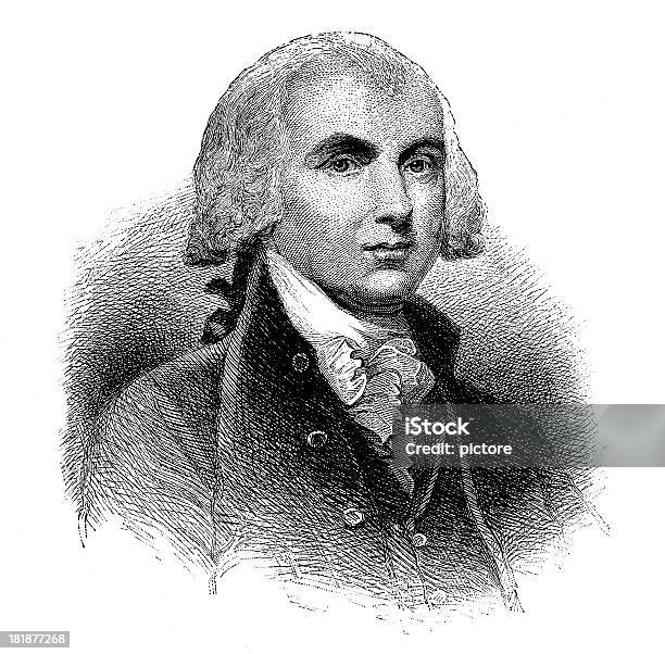 James Madison 4 Presidente Degli Stati Uniti - Immagini vettoriali stock e altre immagini di James Madison - Politica - James Madison - Politica, Adulto, Arte del ritratto